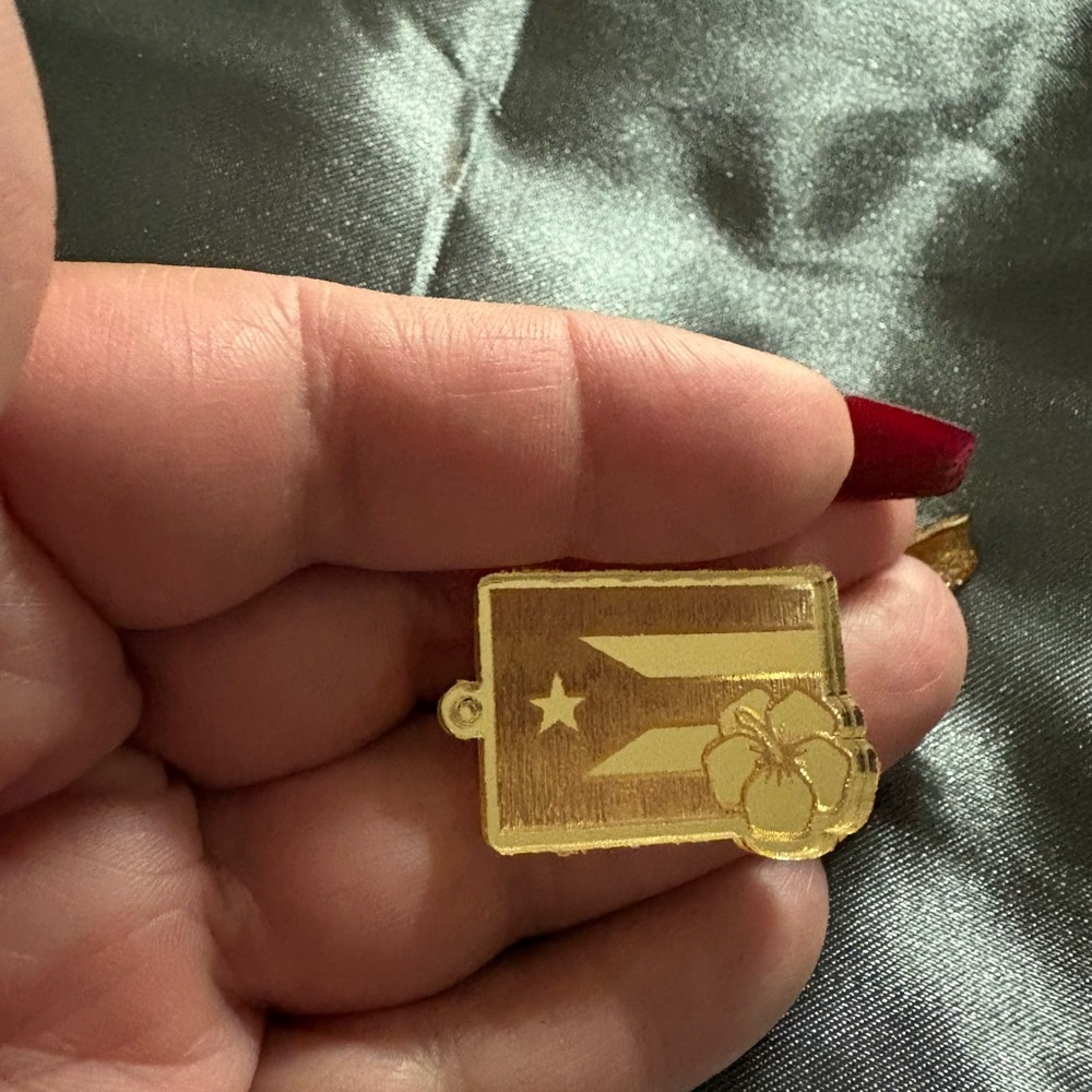 Gold Mirror Acrylic Charm – Bracelet or Necklace Pendant